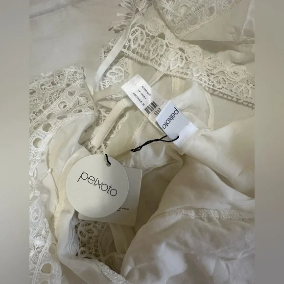 NEW With Tags Sz Medium Peixoto Raja Lace-Trimmed White Romper - Picture 4 of 8